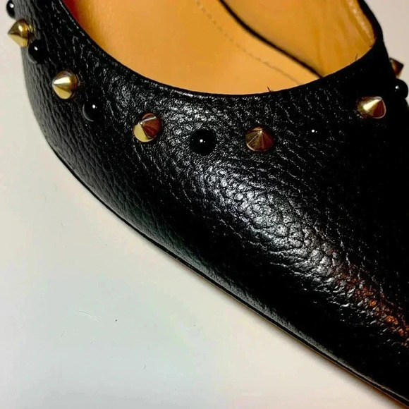 Napoleoni black studded heels, 3  3/4 “ heel - Picture 3 of 8